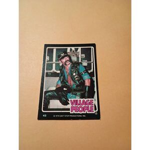 Vintage 1979 Village People Trading Card #43 Disco Era Vintage Music Collectible
